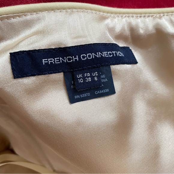 French Connection Strapless Yellow Tiered Dress Size 6 - Picture 7 of 9